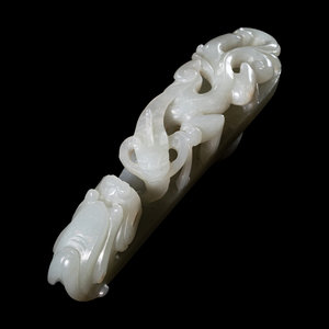 Appraisal: A Chinese White Jade 'Dragon' Belt Hook Daigou th Century