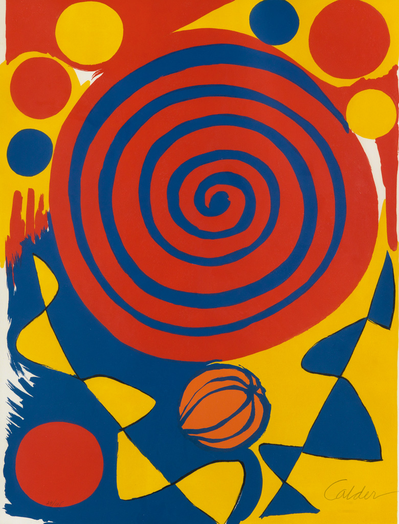 Appraisal: ALEXANDER CALDER Spiral avec Citrouille Color lithograph x mm x