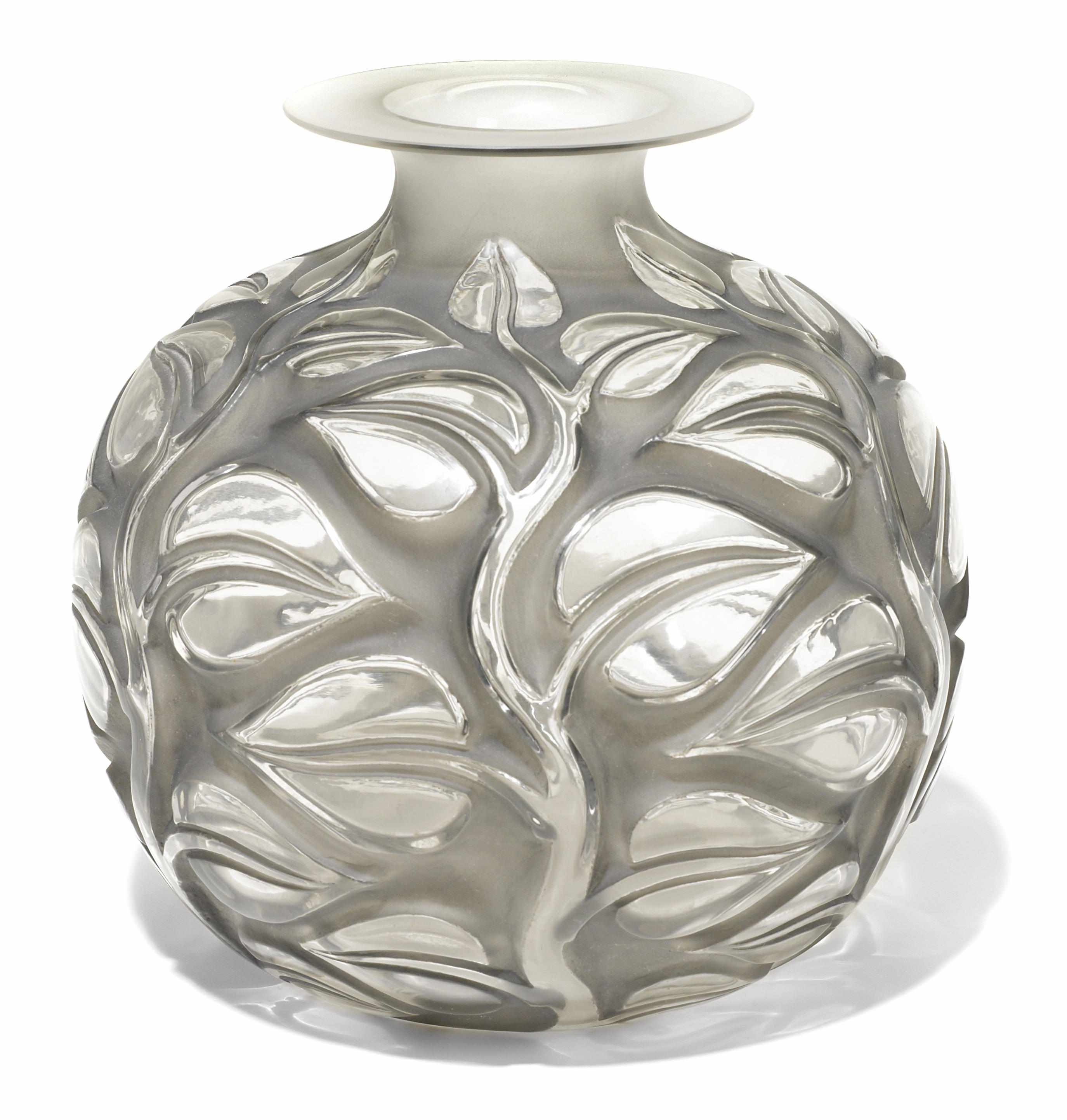 Appraisal: A Ren Lalique molded glass vase Sephora Marcilhac model introduced