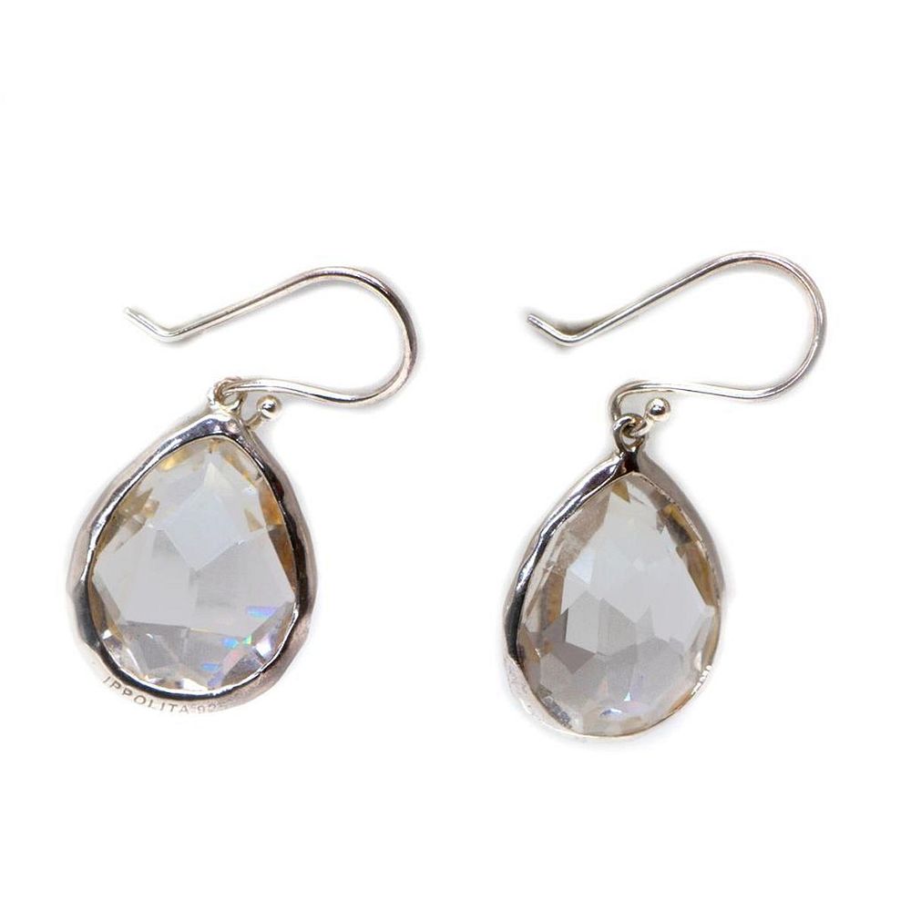 Appraisal: Ippolita Rock Candy sterling silver drop earrings two pear-shaped 'rock