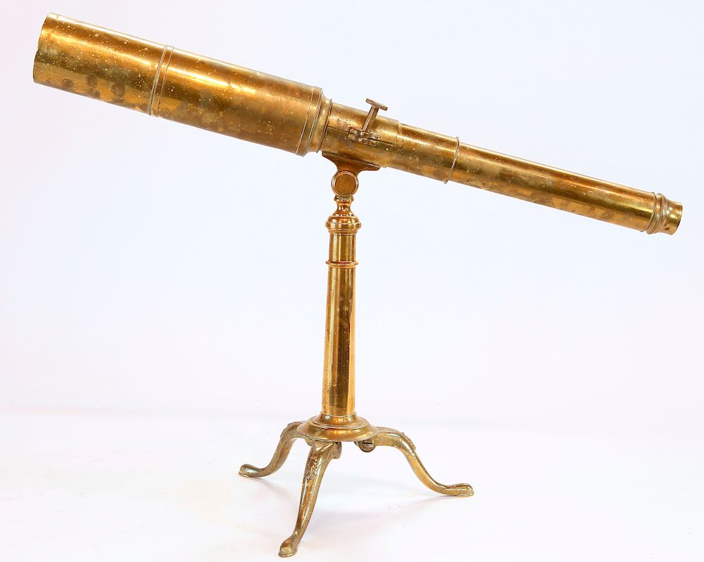 Appraisal: Contemporary Brass Tabletop Tripod Telescope Exclusive on Bidsquare Contemporary Brass