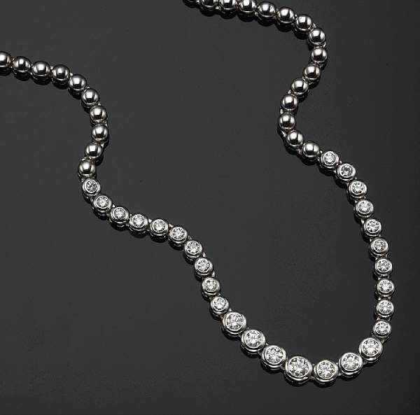 Appraisal: A diamond and k white gold necklace estimated total diamond