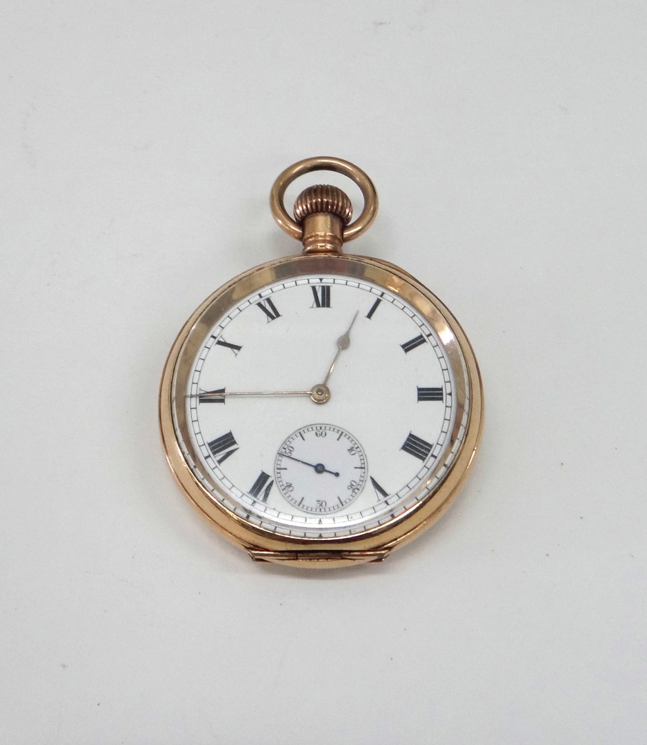 Appraisal: A gentleman's gilt metal cased keyless wind openfaced pocket watch