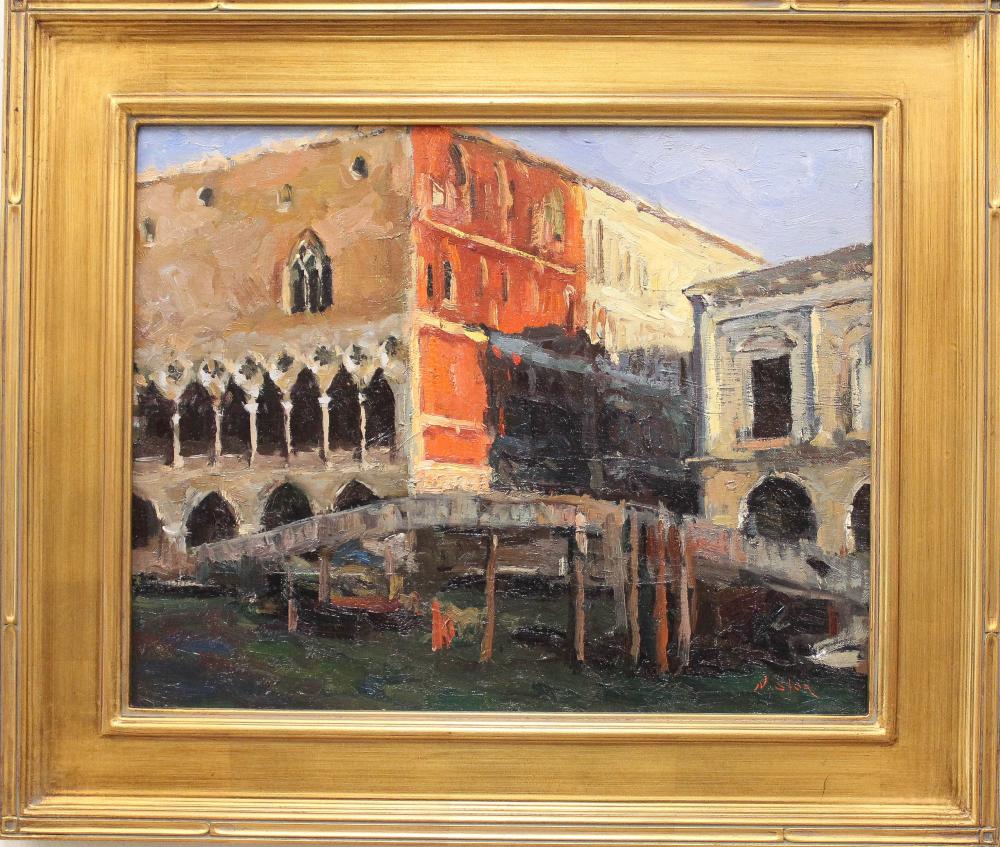 Appraisal: NICK STOQ United States st century oil on canvas Venice