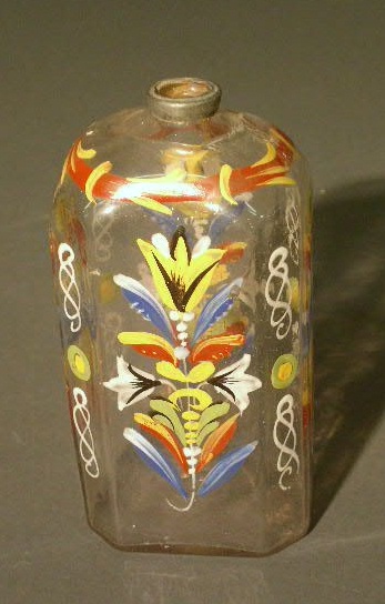 Appraisal: Stiegel type bottle early th c with enamel decoration h