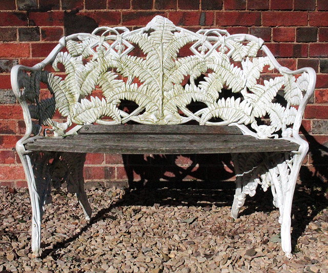 Appraisal: A CAST ALUMINIUM COALBROOKDALE STYLE FERN AND BLACKBERRY BENCH cm