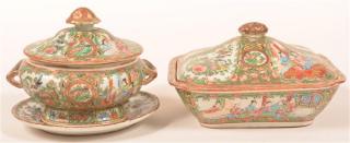 Appraisal: Two Pcs Rose Medallion Oriental Porcelain Two Pieces of Rose