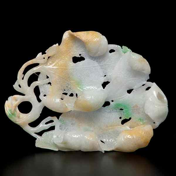 Appraisal: Chinese Jadeite Leaf Dish Chinese th century A finely carved