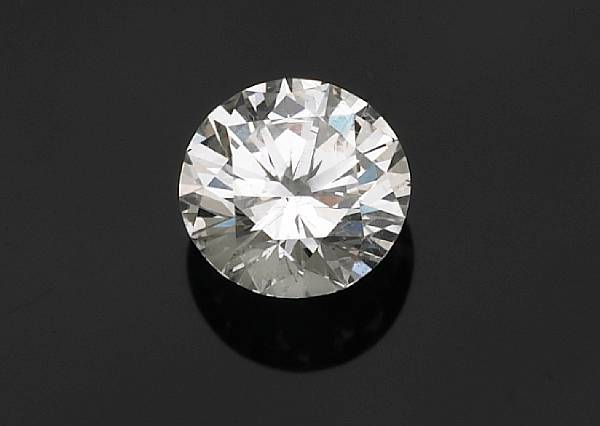 Appraisal: An unmounted diamond the round brilliant-cut diamond weighing carats accompanied