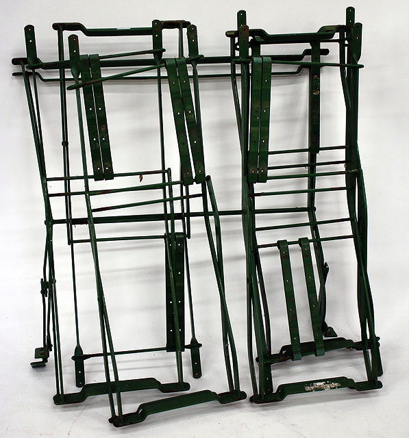 Appraisal: A SET OF SIX GREEN PAINTED IRON GARDEN CHAIR FRAMES