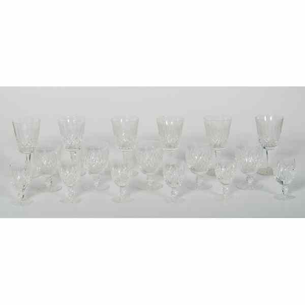 Appraisal: Waterford Crystal Glasses Continental Seventeen Waterford crystal glasses in the