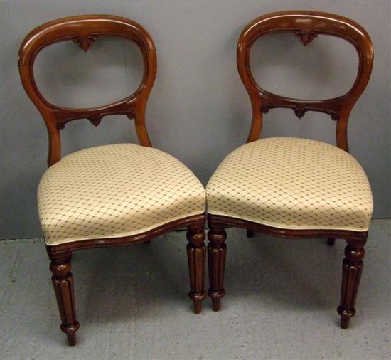 Appraisal: Set of five th century mahogany balloon back chairs with