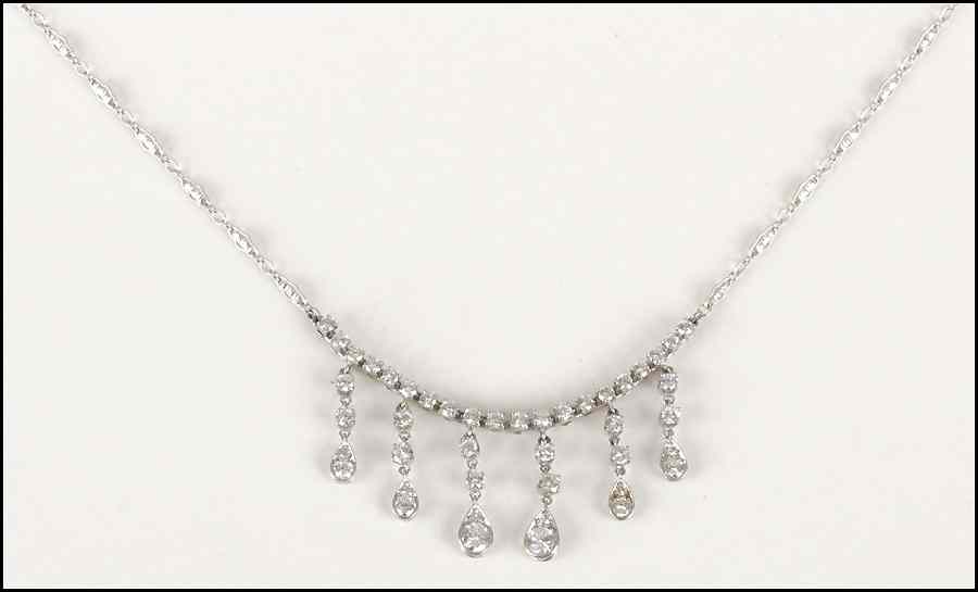 Appraisal: KARAT WHITE GOLD AND DIAMOND NECKLACE round diamonds are VS-SI