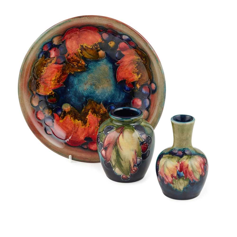 Appraisal: WILLIAM MOORCROFT - FOR MOORCROFT POTTERY LEAF AND BERRY PATTERN