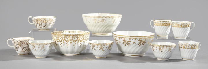 Appraisal: Eleven-Piece Group of White and Gold Porcelain consisting of a