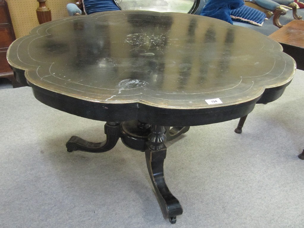 Appraisal: Victorian ebonised shaped centre table