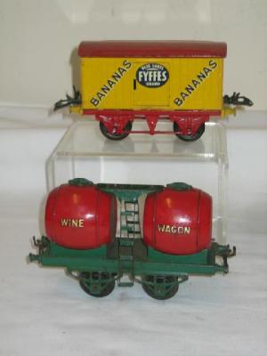 Appraisal: Two Hornby train trucks comprising wine wagon and Fyffes Bananas