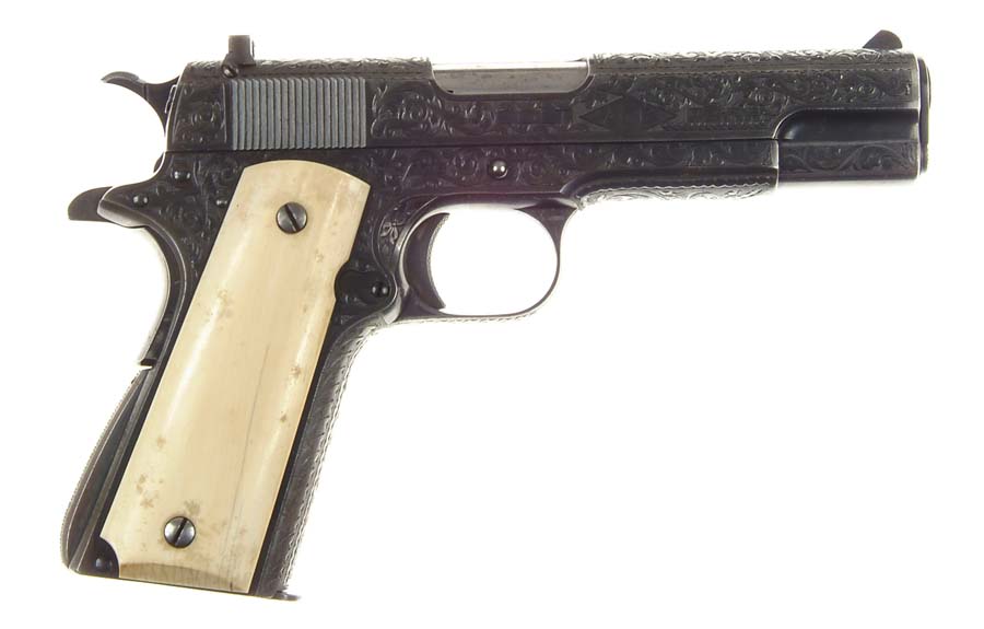 Appraisal: PRE-WAR ENGRAVED COLT ACE SEMI-AUTO PISTOL Cal LR SN Blued