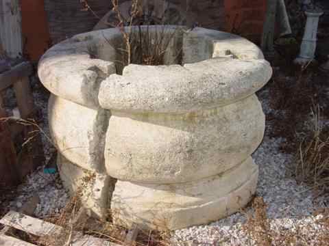 Appraisal: EARLY FRENCH STONE FOUR-PIECE WELLHEAD poss th c and limestone