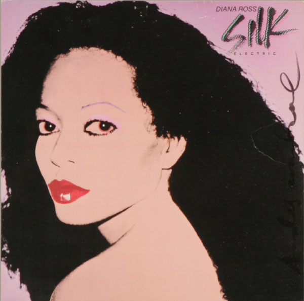 Appraisal: Diana Ross partial album cover signed autographed by Andy Warhol