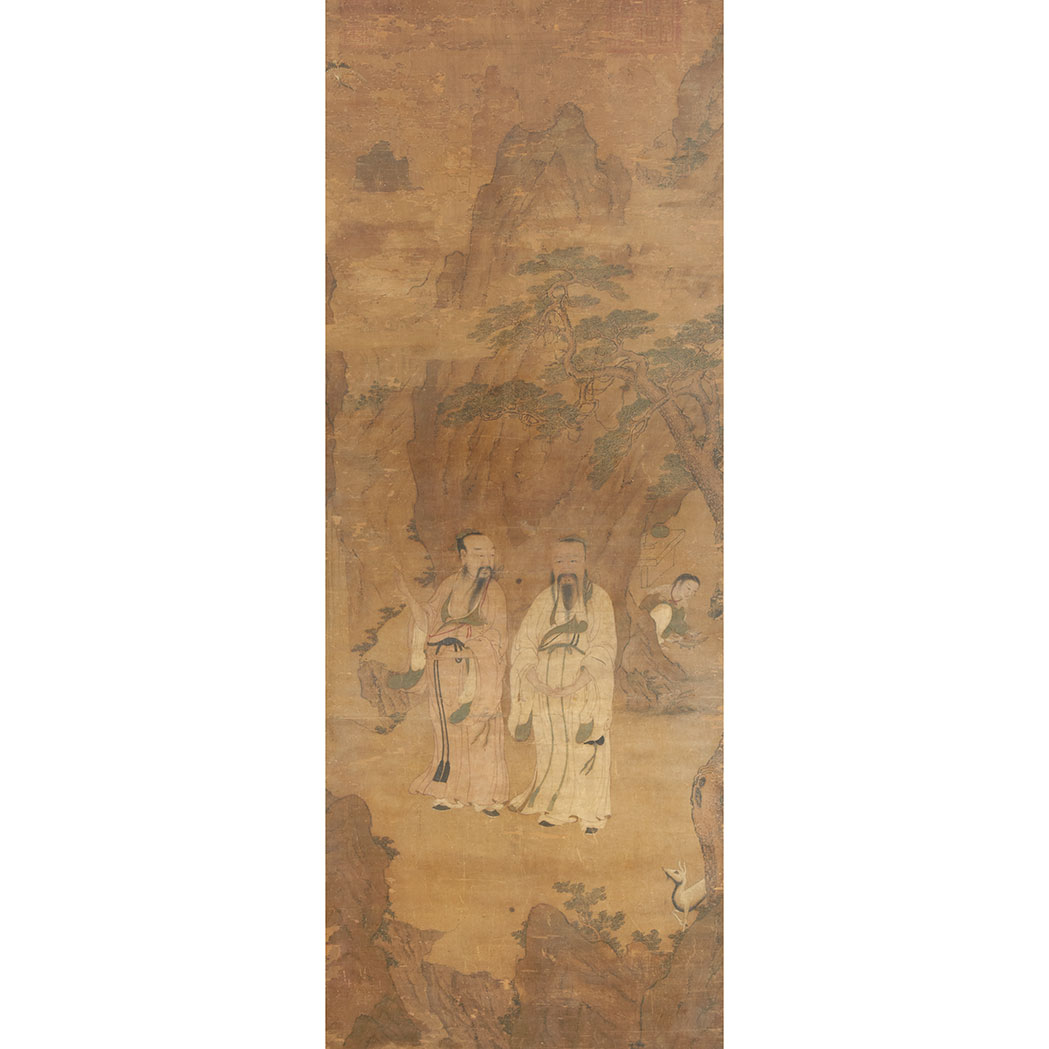 Appraisal: Chinese School th th Century Scholars and a deer in