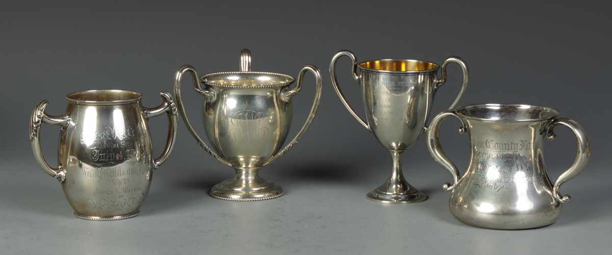 Appraisal: Group of Sterling Trophies Group of Sterling Trophies L to