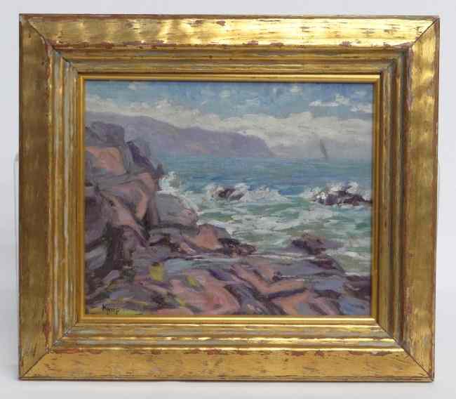 Appraisal: Painting oil on artist board seascape signed ''Kamp'' Louise Mary