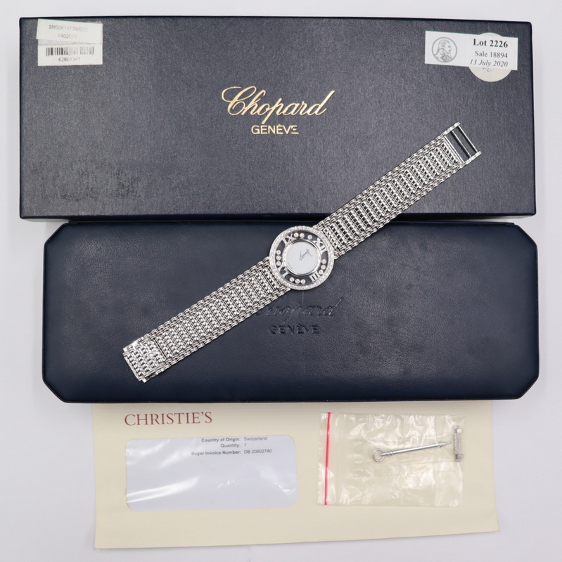 Appraisal: JEWELRY Ex Cristie's Chopard Happy Diamonds Watch Ex Cristie's Chopard