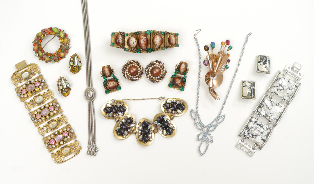 Appraisal: TRAY LOT COSTUME JEWELRY SCHIAPARELLI FLORENZA CORO