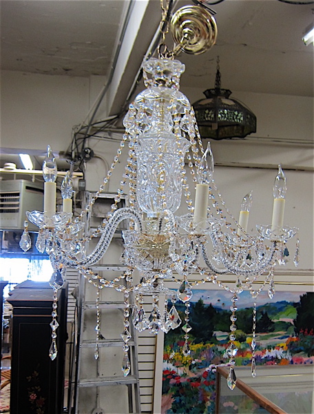 Appraisal: LOUIS XV STYLE CRYSTAL AND PRESSED GLASS CHANDELIER recent production