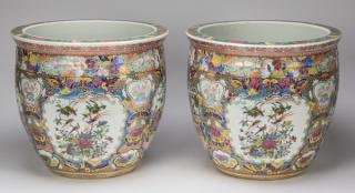 Appraisal: Chinese Rose Medallion fishbowls w Pair of Chinese Rose Medallion