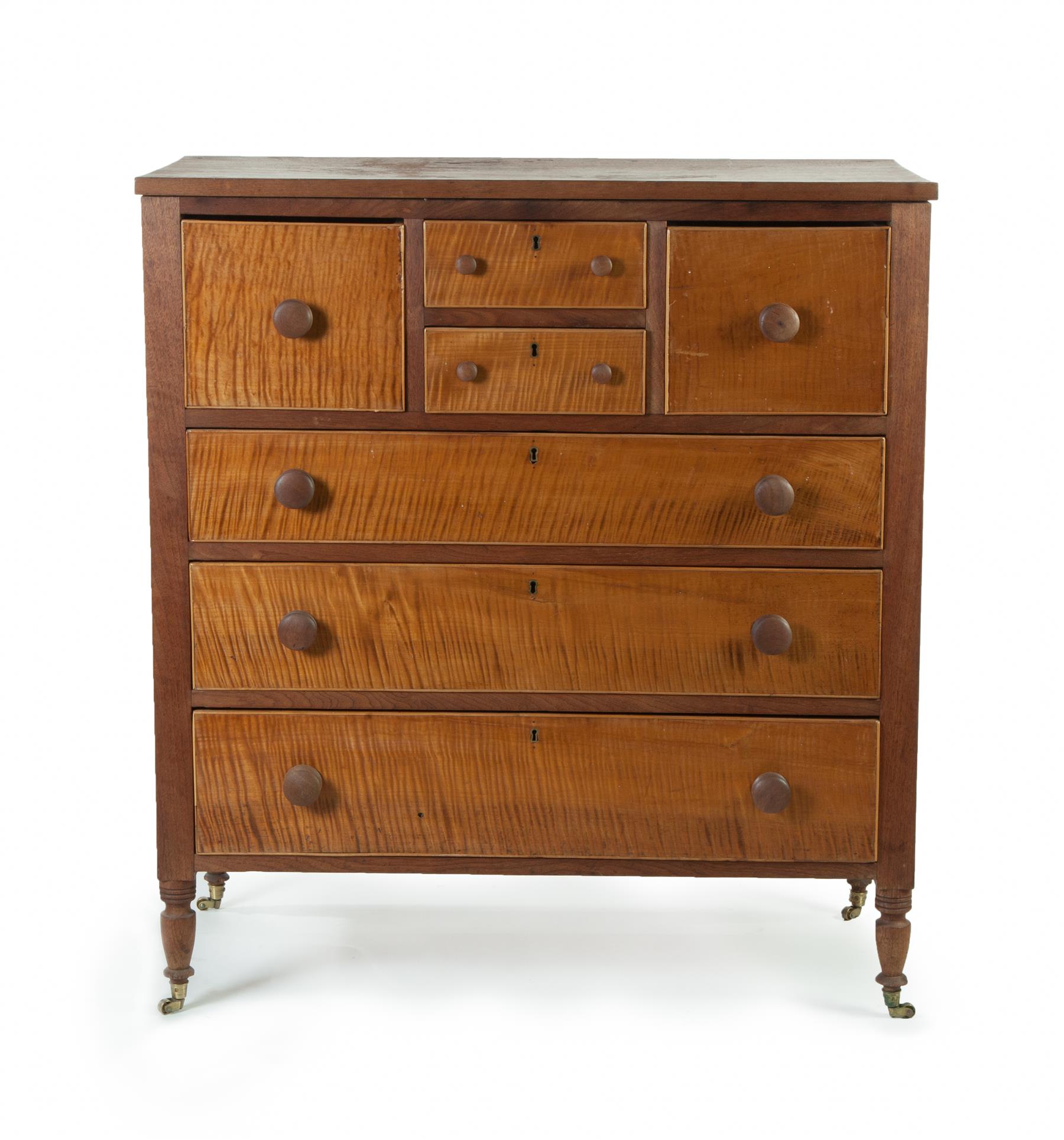 Appraisal: LATE SHERATON OHIO CHEST OF DRAWERS Montgomery County nd half-