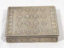 Appraisal: Russian Interest A square silver box with incised floral decoration