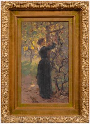 Appraisal: Hamilton Hamilton painting N A Connecticut - young woman picking