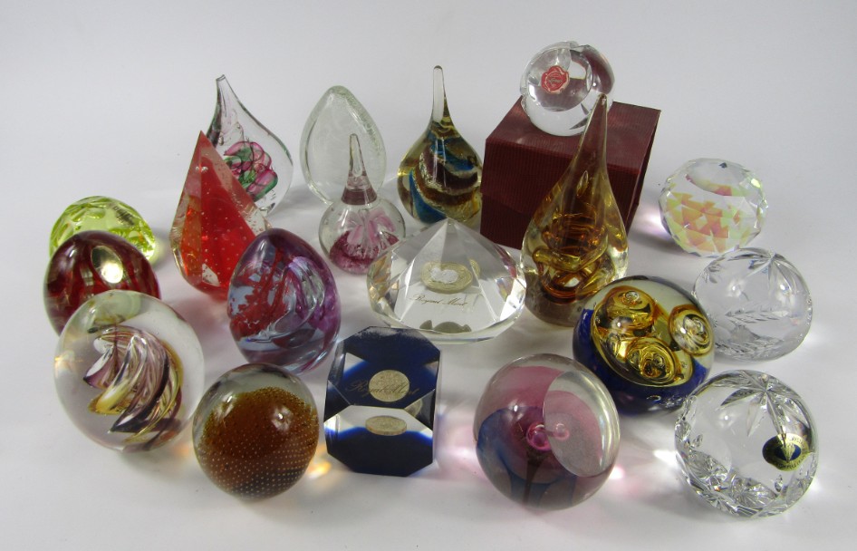 Appraisal: Cut glass collectable paperweights including Wedgwood Webb Corbett and Tutbury