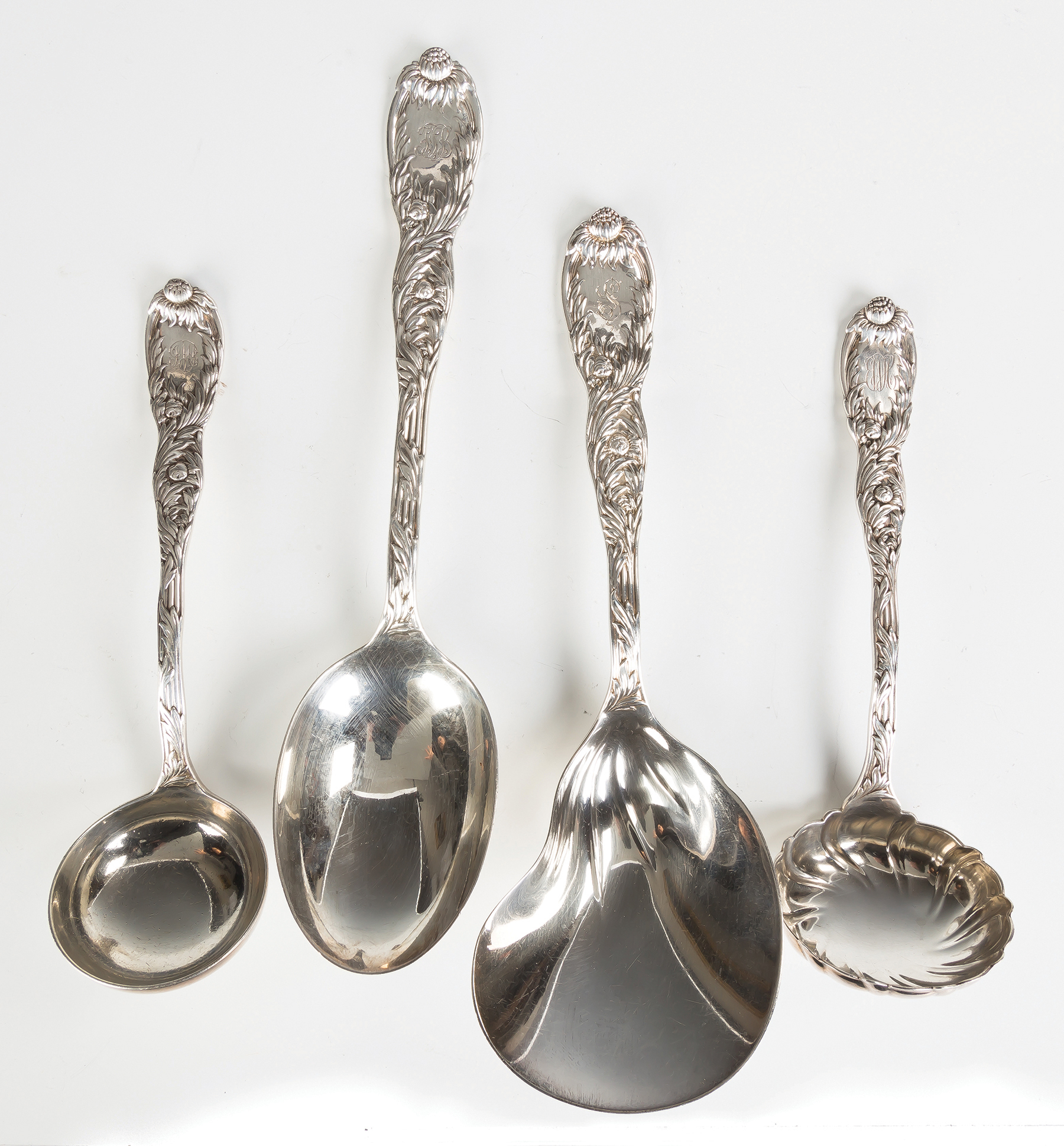 Appraisal: Tiffany Sterling Silver Flatware - Chrysanthemum Pattern pieces ozt weighable