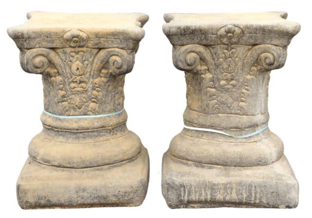 Appraisal: pair Cast pedestals Corinthian Capitals late th c with scroll