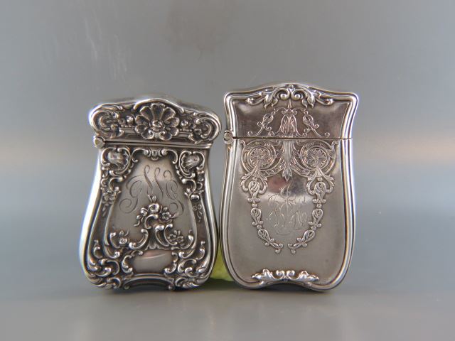 Appraisal: Sterling Silver Match Safes florals by Simon Brothers circa X