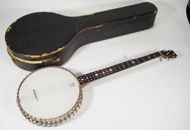 Appraisal: Mother of pearl inlaid banjo stamped J K Simson and