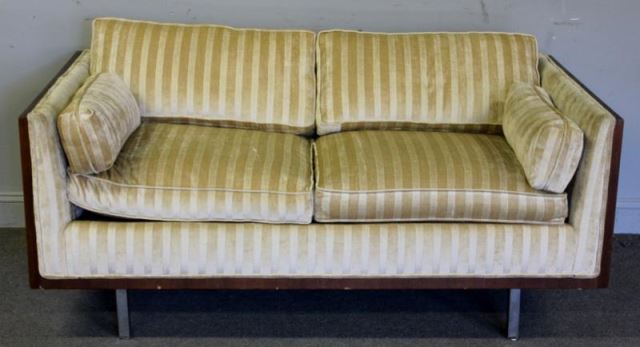 Appraisal: Midcentury Rosewood Case Milo Baughman Loveseat Unmarked seat sofa with