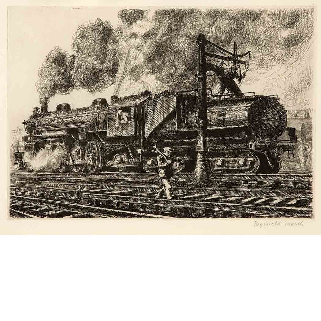 Appraisal: Reginald Marsh - LOCO--ERIE WATERING SASOWSKY Etching signed in pencil