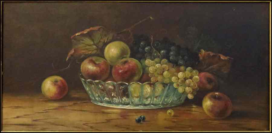 Appraisal: ARTIST UNKNOWN TH CENTURY STILL LIFE WITH FRUIT BASKET Oil