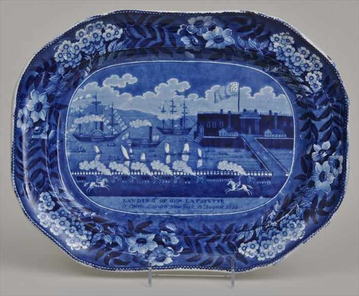 Appraisal: CLEWS TRANSFER-PRINTED PLATTER LANDING OF GENERAL LAFAYETTE AT CASTLE GARDEN