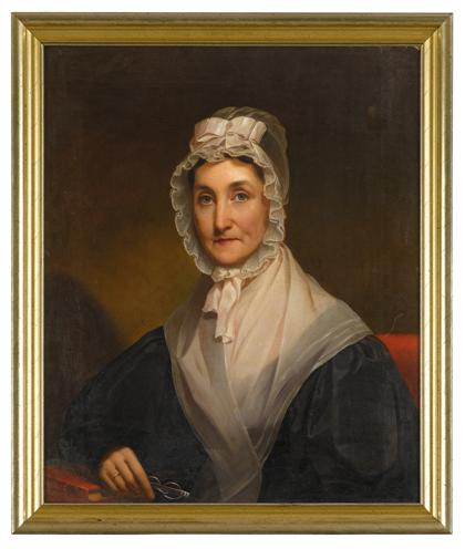 Appraisal: Peale family circle th centuryportrait of a lady in a