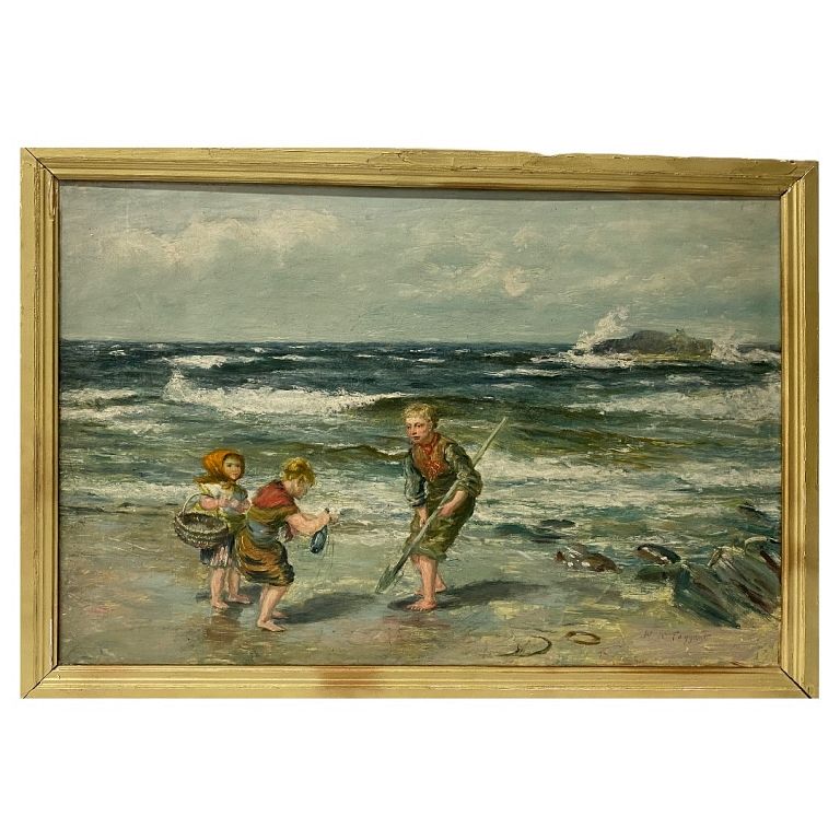 Appraisal: Scottish Beach Scene Scottish Beach Scene oil painting on canvas