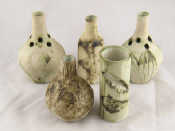 Appraisal: Five small Cornish Carn tube lined matt glazed pottery vases