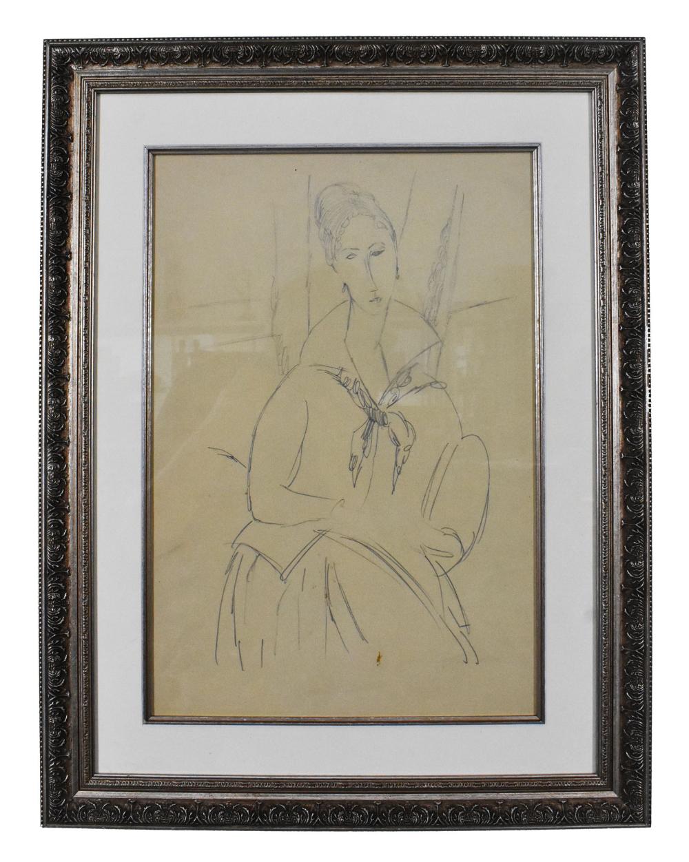 Appraisal: MANNER AMEDEO MODIGLIANI th Century Portrait of a Woman unsigned