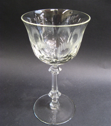 Appraisal: TWELVE FINE CLEAR CUT CRYSTAL WINE GOBLETS in a matching