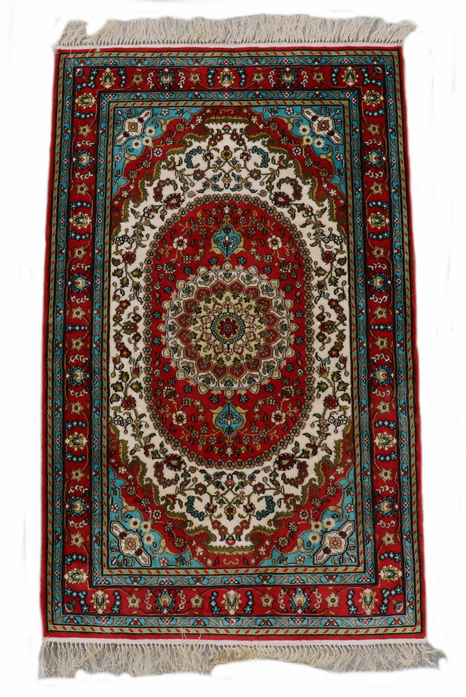 Appraisal: CHINESE SILK RUG - '- X '- In a Persian