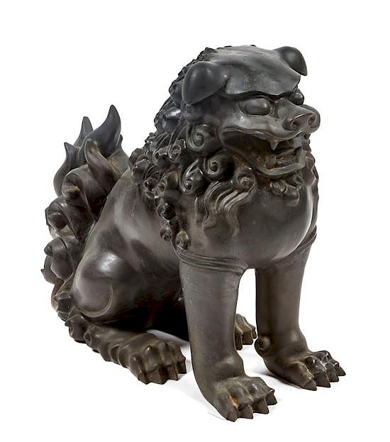 Appraisal: A Bronze Chinese Foo Dog Height inches A Bronze Chinese